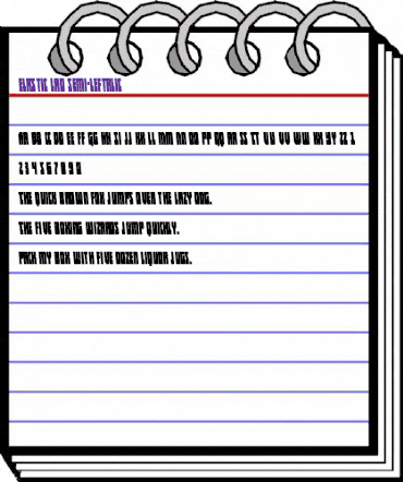 Elastic Lad Semi-Leftalic Regular animated font preview