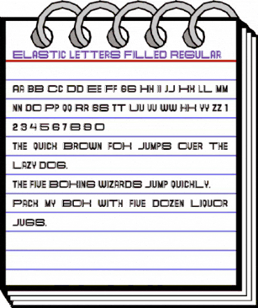 Elastic Letters Filled Regular animated font preview