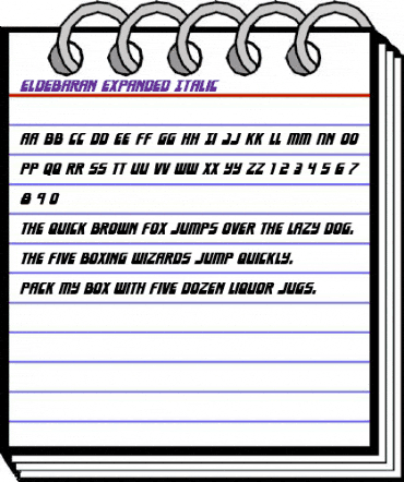 EldebaranExpanded Italic Expanded Italic animated font preview EldebaranExpanded Italic Expanded Italic animated font preview