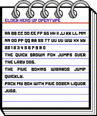 Elder Head Up Regular animated font preview
