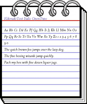 EldoradoText-Italic Regular animated font preview EldoradoText-Italic Regular animated font preview