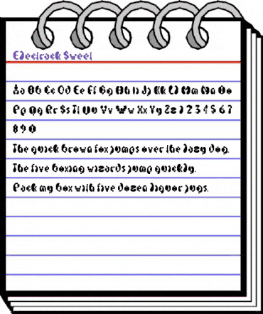 Electrack Sweet animated font preview Electrack Sweet animated font preview