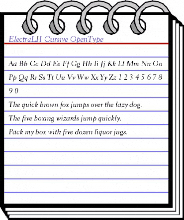 Electra LH Cursive animated font preview