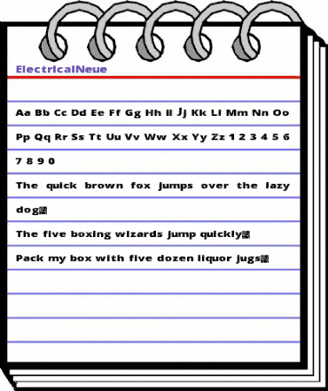 ElectricalNeue Regular animated font preview