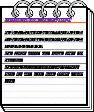 ElectronicaBlackC Italic animated font preview ElectronicaBlackC Italic animated font preview