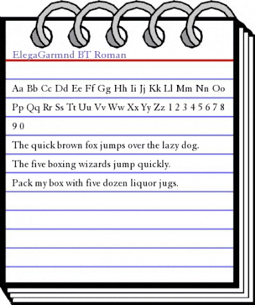 ElegaGarmnd BT Roman animated font preview ElegaGarmnd BT Roman animated font preview