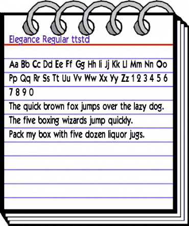 Elegance Regular animated font preview