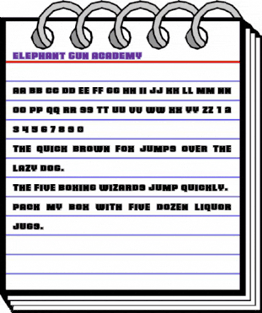 Elephant Gun Academy Regular animated font preview