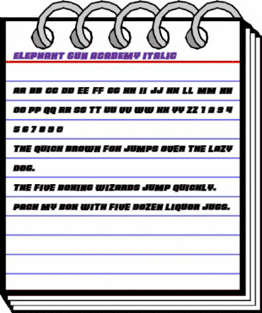 Elephant Gun Academy Italic Regular animated font preview Elephant Gun Academy Italic Regular animated font preview