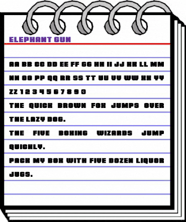 Elephant Gun Regular animated font preview