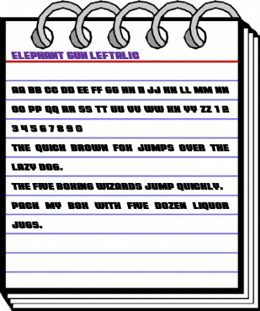 Elephant Gun Leftalic Regular animated font preview Elephant Gun Leftalic Regular animated font preview