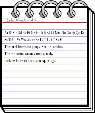 ElephantCondensed Normal animated font preview ElephantCondensed Normal animated font preview