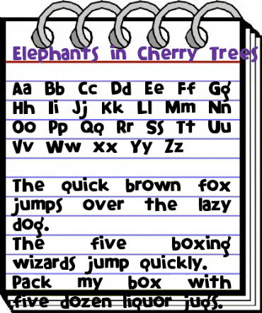 Elephants in Cherry Trees Regular animated font preview