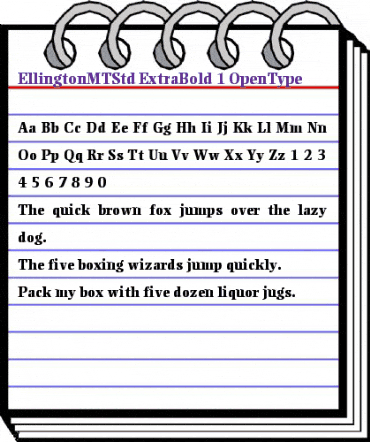 Ellington MT Std Extra Bold animated font preview