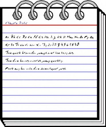 Elmore Italic animated font preview