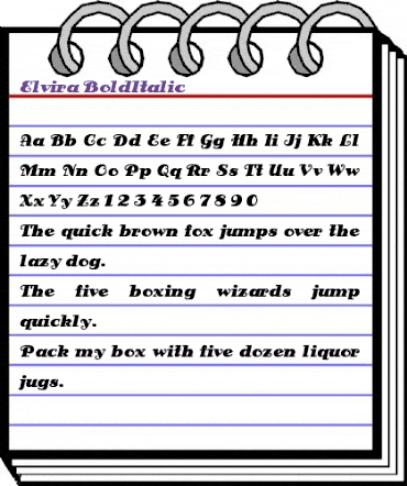 Elvira Regular animated font preview Elvira Regular animated font preview