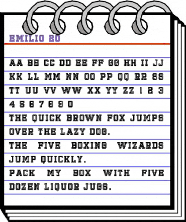 Emilio 20 Regular animated font preview