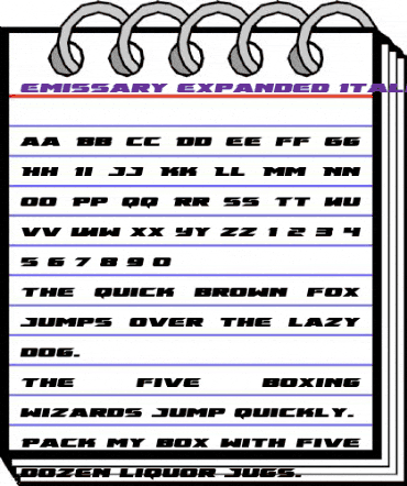 Emissary Expanded Italic Expanded Italic animated font preview Emissary Expanded Italic Expanded Italic animated font preview