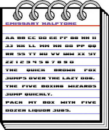 Emissary Halftone Regular animated font preview