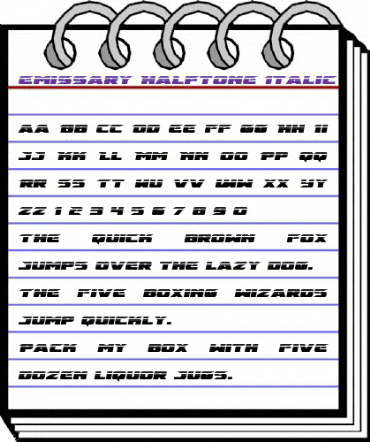 Emissary Halftone Italic Italic animated font preview Emissary Halftone Italic Italic animated font preview