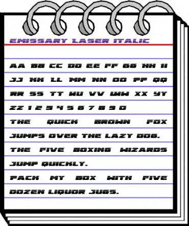 Emissary Laser Italic Italic animated font preview Emissary Laser Italic Italic animated font preview