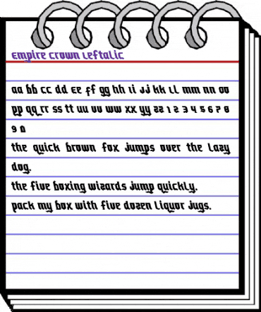Empire Crown Leftalic Italic animated font preview Empire Crown Leftalic Italic animated font preview