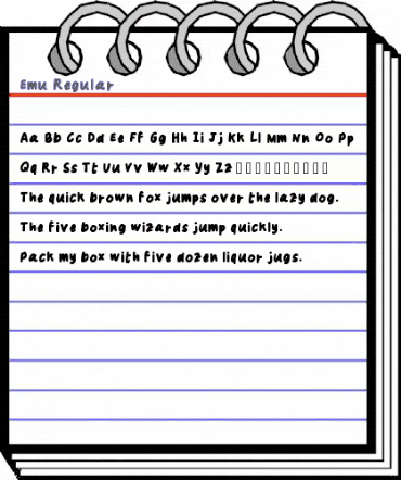 Emu Regular animated font preview