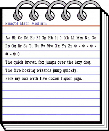 Enagol Math Med Regular animated font preview Enagol Math Med Regular animated font preview