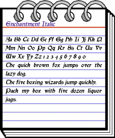 Enchantment Italic animated font preview Enchantment Italic animated font preview