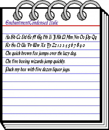 EnchantmentCondensed Italic animated font preview EnchantmentCondensed Italic animated font preview