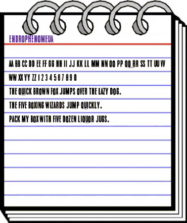 Endrophenomeua Regular animated font preview