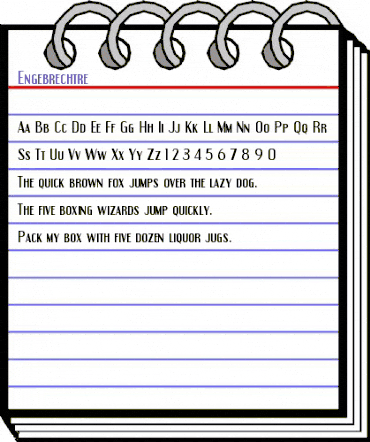 Engebrechtre Regular animated font preview