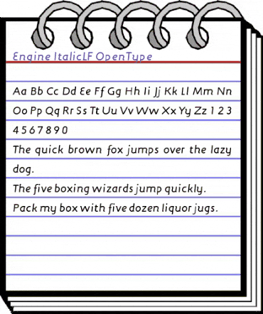Engine ItalicLF animated font preview Engine ItalicLF animated font preview