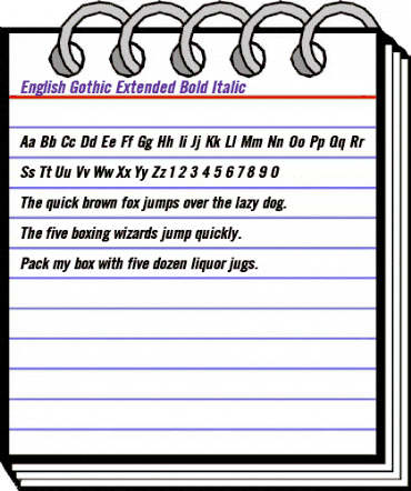 English Gothic-Extended Bold Italic animated font preview English Gothic-Extended Bold Italic animated font preview