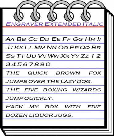 Engraver-Extended Italic animated font preview Engraver-Extended Italic animated font preview