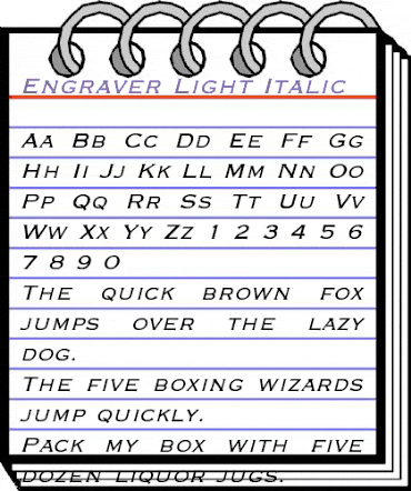 Engraver-Light Italic Italic animated font preview Engraver-Light Italic Italic animated font preview