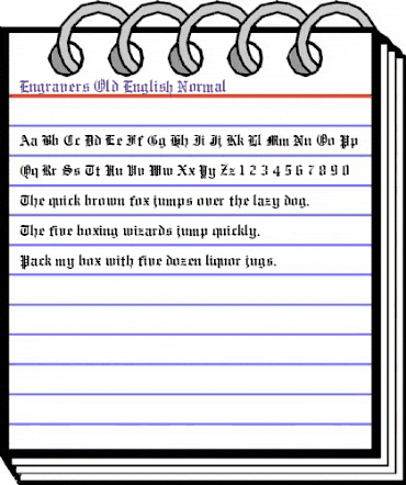 Engravers Old English Normal animated font preview