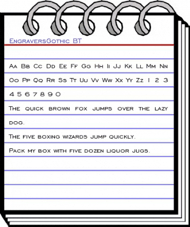 EngraversGothic BT Regular animated font preview EngraversGothic BT Regular animated font preview