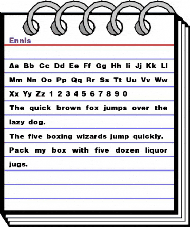 Ennis Regular animated font preview