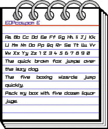 EOPcoupon E animated font preview