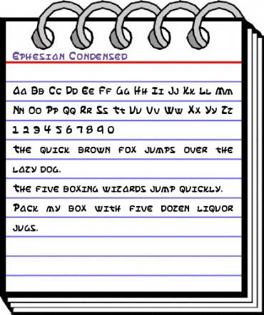 Ephesian Condensed Condensed animated font preview