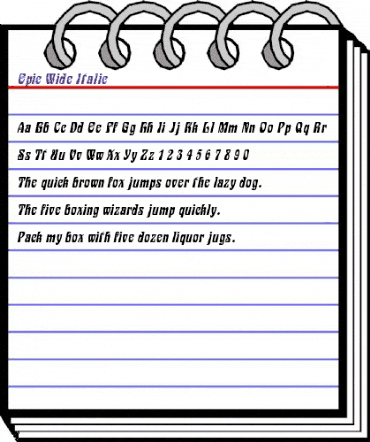 Epic Wide Italic animated font preview Epic Wide Italic animated font preview