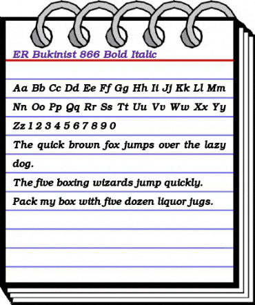 ER Bukinist 866 Bold Italic animated font preview