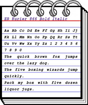 ER Kurier 866 Bold Italic animated font preview ER Kurier 866 Bold Italic animated font preview