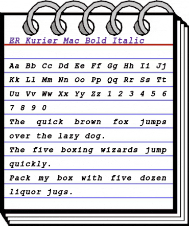ER Kurier Mac Bold Italic animated font preview ER Kurier Mac Bold Italic animated font preview