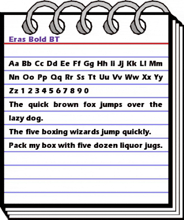 Eras Bd BT Bold animated font preview Eras Bd BT Bold animated font preview