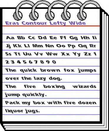 Eras Contour Lefty Wide Regular animated font preview Eras Contour Lefty Wide Regular animated font preview