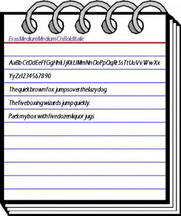 Eras-Medium-Medium Cn BI Bold Italic animated font preview Eras-Medium-Medium Cn BI Bold Italic animated font preview