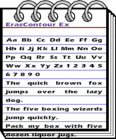 ErasContour Ex Regular animated font preview