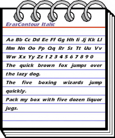 ErasContour Itc Italic animated font preview ErasContour Itc Italic animated font preview